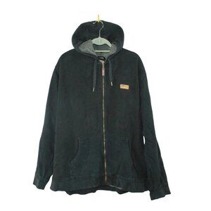 LL Bean Katahdin Iron Works Hooded Sweatshirt Fleece Lined Black XXXL Tall